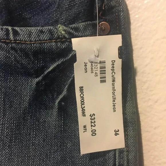 NWT BlueBlood Brand FOF00WFL DeepCutWornForLife Distressed Jeans - Picture 5 of 8